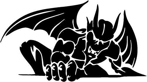 Gargoyle Monster Vinyl Sticker Decals for Car Bumper Sticker Window Laptop Sticker Tablet Phone -Black- 8-inches-