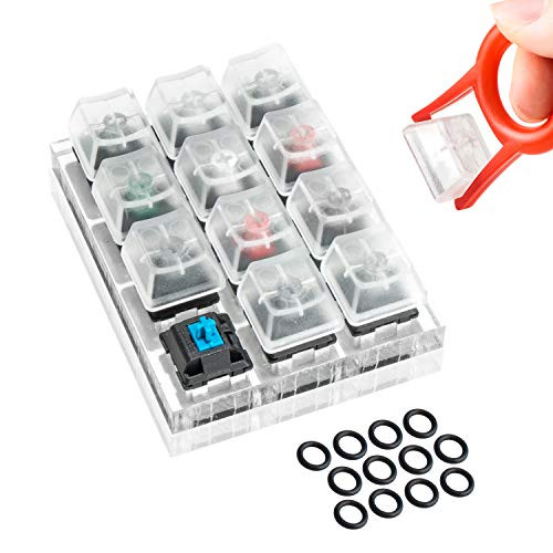 Griarrac Cherry MX Switch Tester Switch Sampler Mechanical Keyboards 12-Key Switch Testing Tool, with Keycap Puller and Switch O Rings