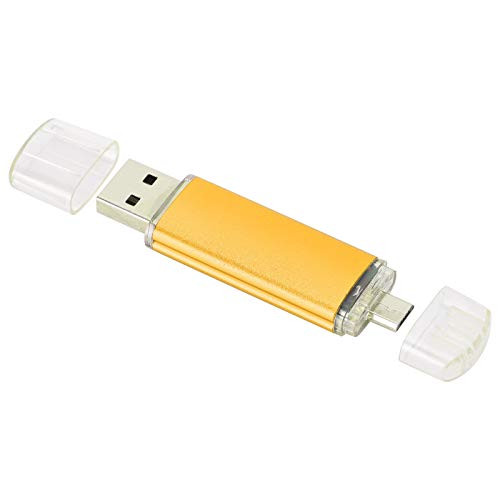 Sutinna 2 in 1 USB Flash Drive- OTG U Disk Store Photos Videos Music Files Memory Stick Golden USB 2.0/Micro USB U Disk Flash Drive Thumb Drive Pen Drive-8GB-