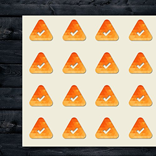 Triangle Check Triangle Sign Mark Craft Stickers- 30 Stickers at 1.5 Inches- Great Shapes for Scrapbook- Party- Seals- DIY Projects- Item 688797