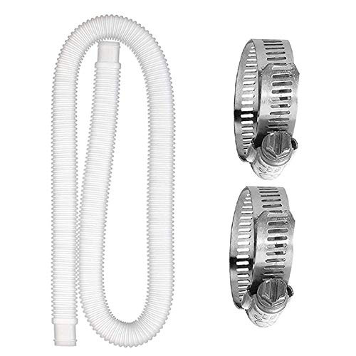 Swimming Pool Replacement Hose with Metal Clamps Pool Pump Hoses Pool Filter Accessories for Above Ground Pools