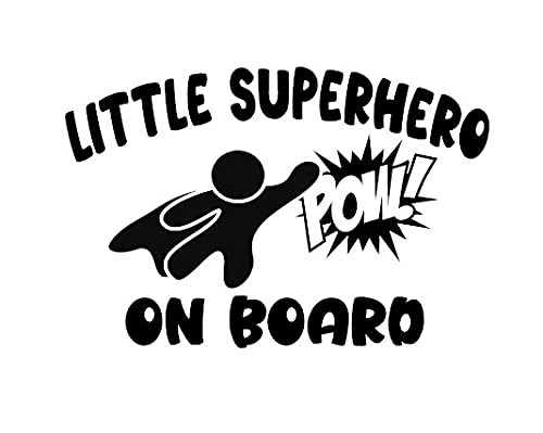Little Super Hero On Board Decal by Check Custom Design