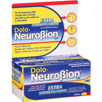 Dolo Neurobion 30 Tablets - Pain Reliever- Fever Reducer- Extra Strength- Fuerte- Alivia el Dolor- Reduce la Fiebre