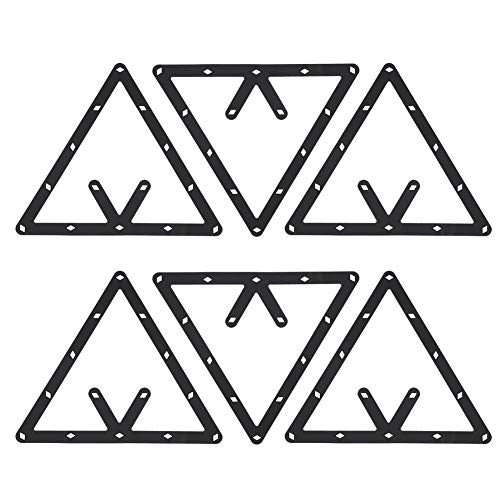 Soapow 6Pcs/Set Billiard Rack Black Triangle Ball Holder Positioning Billiard Table Pool Cue Accessory