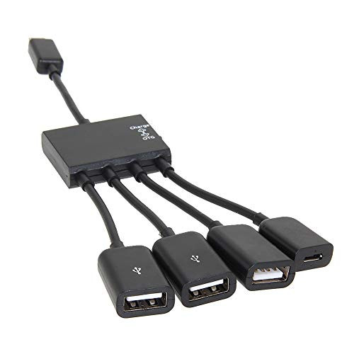 Lysee Data Cables - 4 Port Micro USB Power Charging OTG Hub Cable Connector Spliter for Smart Devices Android Tablet PC