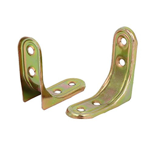 uxcell 50mm x 50mm L Shape Shelf Holder Corner Brace Angle Brackets Bronze Tone 2PCS