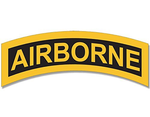 LPF USA Magnet Yellow Airborne Tab Shaped Magnetic Sticker -Decal Army SSI-