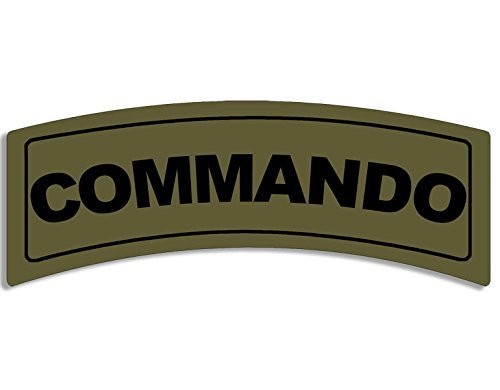 LPF USA Magnet Green Commando Tab Shaped Magnetic Sticker -Army Military-