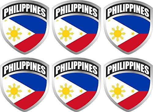 LPF USA Magnet 6-2" Philippines Filipino Flag Shield Decal Badge Vinyl Hard hat Magnetic Sticker