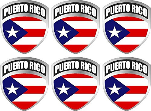 LPF USA Magnet 6-2" Puerto Rico Rican PR Flag Shield Decal Badge Vinyl Hard hat Magnetic Sticker