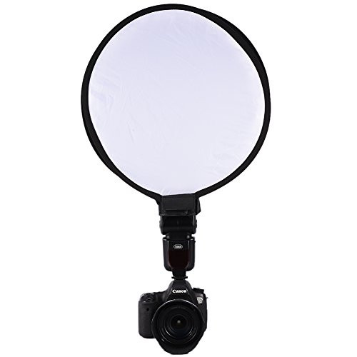 Camera Softbox-Mini Portable Foldable Round Beauty Dish Speedlite Flash Diffuser Softbox-Support for Nikon/for Canon/for Sony/for Photography/Portraits/Studio Work-40cm-