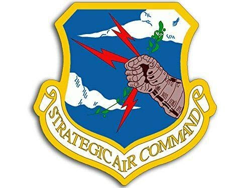 MAGNET 3.5x4 inch Shield Shaped USAF Strategic Air Command Sticker - air force veteran Magnetic vinyl bumper sticker sticks to any metal fridge- car- signs
