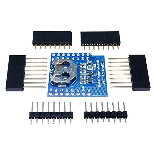 1Pcs Real Time Clock Data Log Logger Shield for Micro SD WeMos WiFi D1 Mini Board  Plus RTC DS1307 Clock for Arduino Raspberry