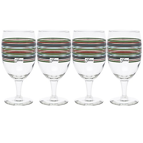 Fiesta Slate Stripe 15-Ounce All Purpose Goblet Glass (Set of 4)