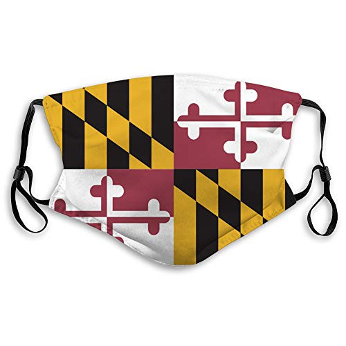 NYNELSONG Adjustable Face Cover Anti-Dust Unisex Washable Mouth Shield Reusable Maryland State Flag NYNELSONG Adjustable Face Cover Anti-Dust Unisex Washable Mouth Shield Reusable Maryland State Flag