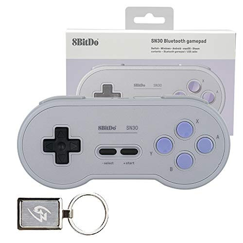 Mcbazel 8Bitdo SN30 SN Edition Bluetooth Gamepad Wireless Controller for Windows Android macOS Steam Nintendo Switch 80BH with Gam3Gear Keychain
