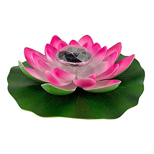 CALIDAKA Solar Lotus Flower Pond Led Solar Powered Lotus Floating Flower 7 Color Changing Led Floating Lotus Light Artificial Floating Foam Lotus Flowers for Pool- Realistic Water Lily Pads