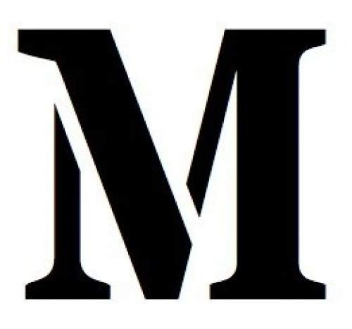 8x10 Large Letter Stencil from 4 Ply Mat Board-Stardos Font-Letter M