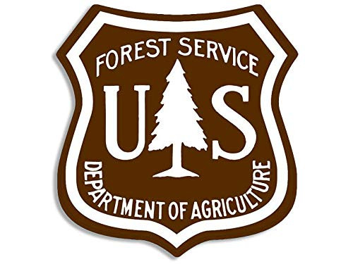 Magnet 2.5x2.5 inch Brown US Forest Service Shield Sticker - Hike Logo Forestry Hiking Magnetic Magnet Vinyl Sticker