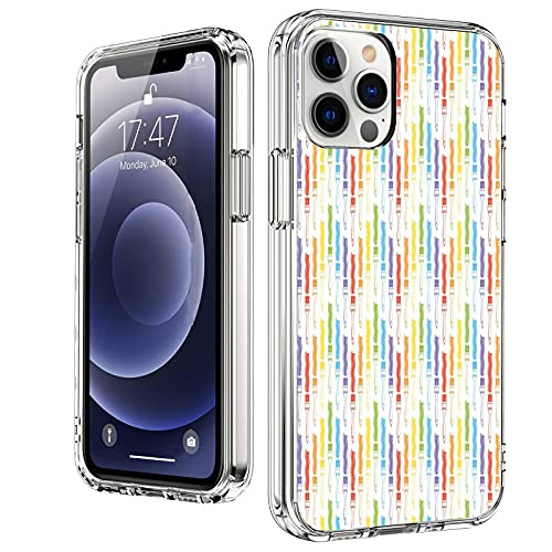 Designed for iPhone 12 Pro Max Case-Paint- Creative Colorful Paintbrushes Brush Strokes Rhythmic Pattern Rainbow Colors Pattern-Multicolor for The iPhone 12 Pro Max TPU Case Design 6.7 inch