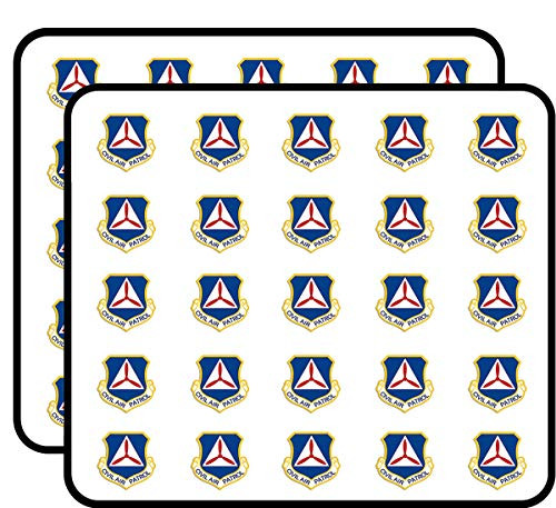 Blue and Yellow Civil Air Patrol Shield Shaped -Cap Crest Logo Insignia- Sticker for Scrapbooking- Calendars- Arts- Kids DIY Crafts- Album- Bullet Journals