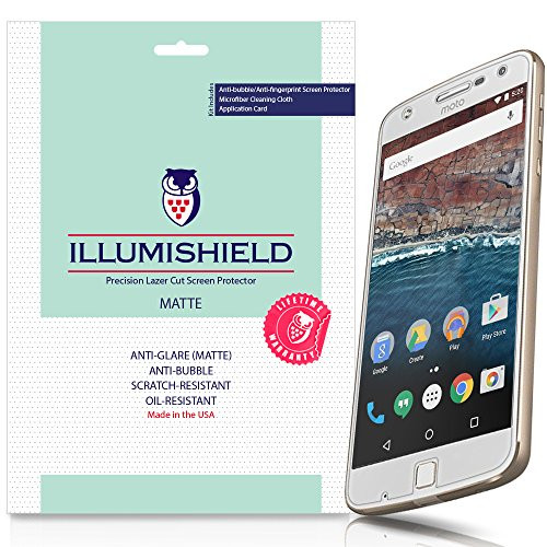 iLLumiShield Matte Screen Protector Compatible with Motorola Moto Z Play -Z Play Droid--3-Pack- Anti-Glare Shield Anti-Bubble and Anti-Fingerprint PET Film
