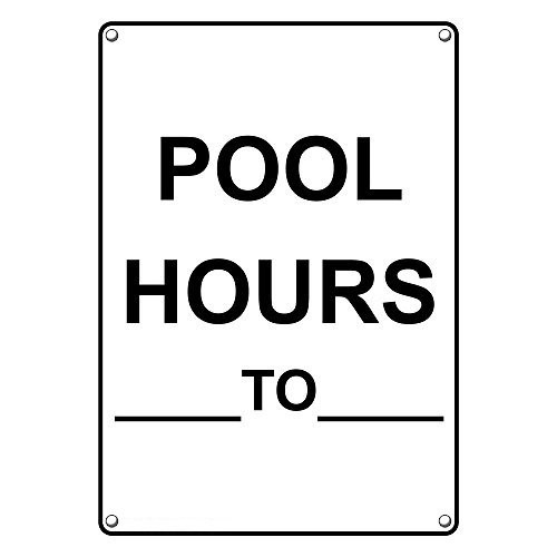 Weatherproof Plastic Vertical Pool Hours-to- Sign with English Text