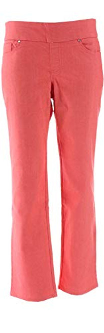 Denim  and  Co. Petite Cute How Smooth Straight Leg Jeans Warm Coral 12P New A239620