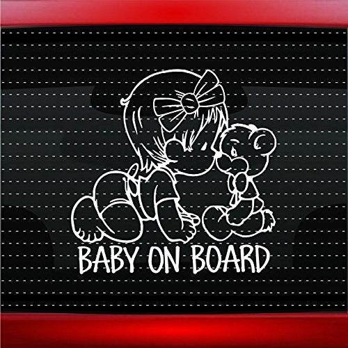 Noizy Graphics Baby On Board 2 Girl Car Sticker Truck Window Vinyl Decal Pink