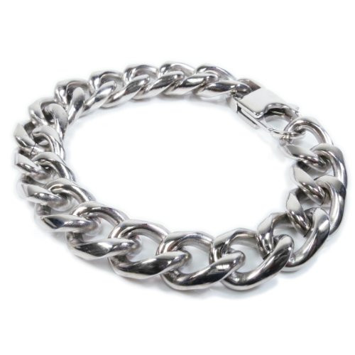 Stainless Steel Round Cuban Curb Link Chain Bracelet for Men 13mm 8 Inch