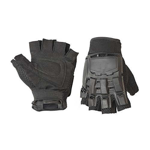 ALEKO PBHFG44XL Extra Large Paintball Airsoft Outdoor Sports Military Tactical Half Finger Gloves- Black