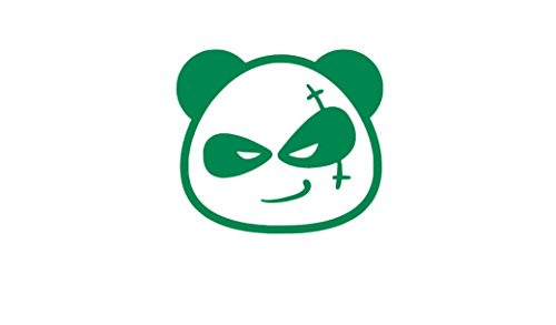 Bad Panda Vinyl Sticker Decals for Car Bumper Window Laptop Tablet Phone -10" x 8.9"- Green-