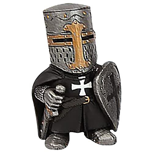 Knight with Shield and Sword Statue Figurine- Guardian Statue Decor - Knight Gnomes Guard Metal Sculpture Ornaments- Cross Templar Guard Sculptures and Statues- European Medieval Knight Tin Soldiers -A- Knight with Shield and Sword Statue Figurine- Guardian Statue Decor - Knight Gnomes Guard Metal Sculpture Ornaments- Cross Templar Guard Sculptures and Statues- European Medieval Knight Tin Soldiers -A-