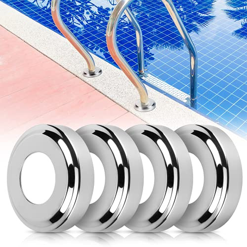 Blasoul Pool Ladder Escutcheon - 4Pack Stainless Steel Escutcheons Plates Fits for 1.9" Inner Diameter Tubing Pool Handrail-Handrail Covers for Tubing Pool