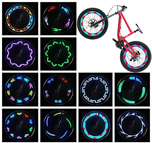 Bike Wheel Lights -2 Tires Pack- - Waterproof Bicycle Wheel Lights- Ultra Bright Bike Spoke Lights Tire Lights- Safety Adult and Kids Bike Accessories- Cool 14 LED 30 Patterns Bike Lights for Wheels