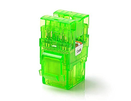 CAT6 RJ45 Transparent Unshielded Keystone Jacks Module for Faceplate & Wall Box & Patch Panel, 12pcs/pack (Green)
