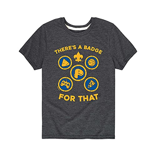 Boy Scouts of America Theres A Badge for That - Youth Short Sleeve Graphic T-Shirt Heather Charcoal
