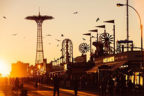Coney Island Boardwalk Brighton Beach at Sunset Photo Photograph Cool Wall Decor Art Print Poster 36x24 Coney Island Boardwalk Brighton Beach at Sunset Photo Photograph Cool Wall Decor Art Print Poster 36x24