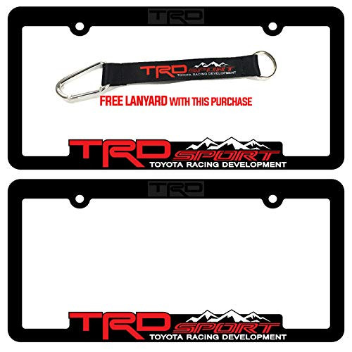 TRD SPORT -2- License Plate Frames  and  Lanyard Combo Toyota Racing Development 3D Letter Frame Brackets