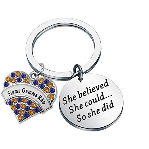 SEIRAA Sigma Gamma Rho Gifts She Believed She Could So She Did Keychain SGRho Inspired Sorority Paraphernalia for Women Girls -SGR She Believed Keychain-