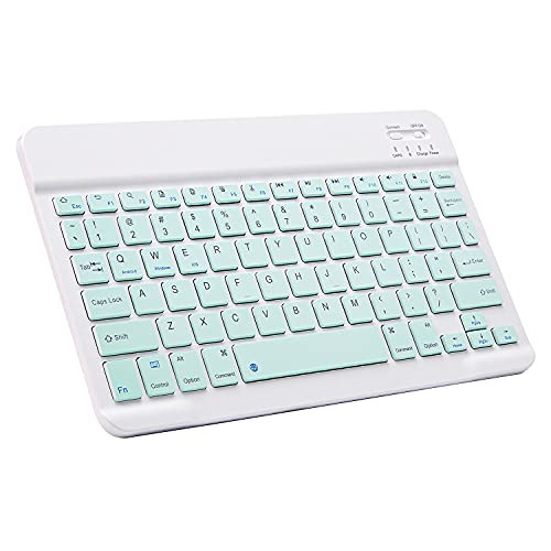 Ultra-Slim Bluetooth Keyboard Portable Mini Wireless Keyboard Rechargeable for Apple iPad iPhone Samsung Tablet Phone Smartphone iOS Android Windows -10 inch Light Green-