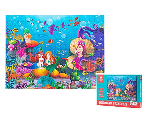 Nifyto Mermaid Princess Fairy Tale Jigsaw Puzzles 300pieces for Kids 4-8?6-10- Table Game for Kids- Montessori Puzzles for preschoolers Toddlers