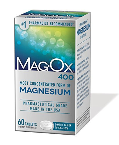 Mag-Ox 400 Magnesium Mineral Dietary Supplement Tablets- 483 mg Magnesium Oxide- 60Count- Pharmaceutical Grade