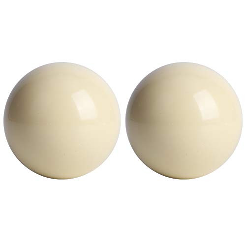 Keenso Pool Cue Training Ball- 2 Pcs White Billard Pool Balls Pool Training Cue Ball Billard Pool Balls Set Snooker Pool Table Training Spot Cue Ball Standard 5.72cm
