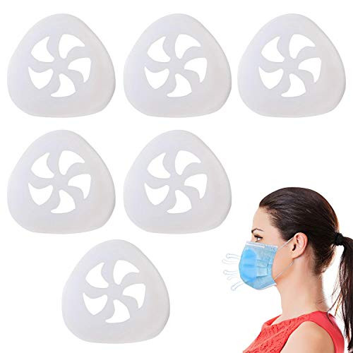 3D Face Mask Inner Support Frame- 6pcs Homemade Cloth Mask Cool Silicone Bracket More Space for Comfortable Breathing Washable Reusable