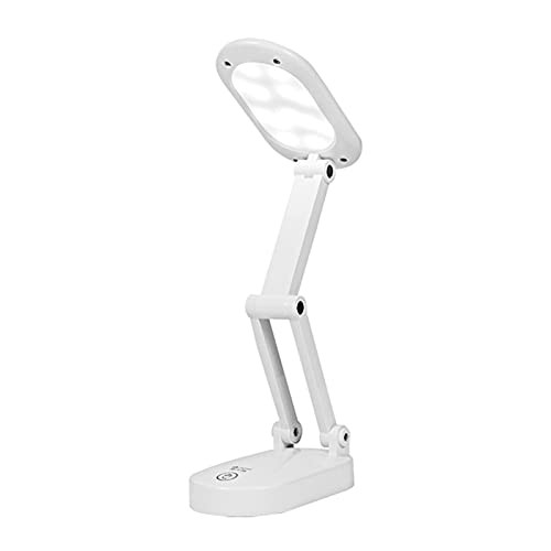 H.LULUNO LED Eye Protection Study Lamp- Work Table Lamp- Touch Dimming Bedroom Lamp- Stepless Dimming Night Light with USB Rechargeable- 3 Color Modes and 180Adjustable Reading Lamp