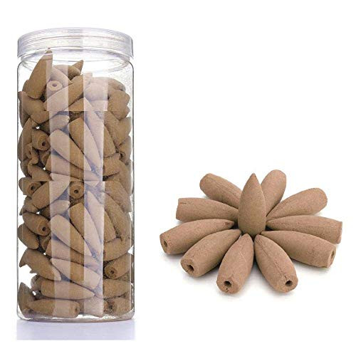 YYW 168PCs Reflow Incense Cone Sandalwood Fragrant Waterfall Natural Incense Cone Backflow Incense Stick Bullet Tower Cone Incense for Reflow Incense Burner -Sandalwood Scent-