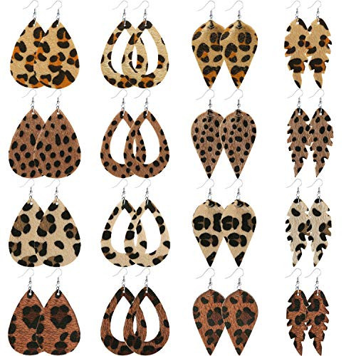 Starain 16 Pair Faux Leather Earring for Women Lightweight Teardrop Dangle Earring Leather Leaf Drop Earring Set Starain 16 Pair Faux Leather Earring for Women Lightweight Teardrop Dangle Earring Leather Leaf Drop Earring Set