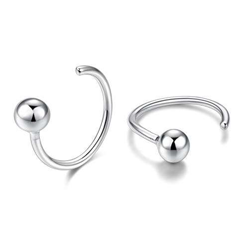 WINNICACA Huggie Earrings 4mm Ball Piercing Hoop Stud Earrings Sterling Silver Gauge 18g Hoop Nose Rings Body Ear Piercing for Women Girls Gift WINNICACA Huggie Earrings 4mm Ball Piercing Hoop Stud Earrings Sterling Silver Gauge 18g Hoop Nose Rings Body Ear Piercing for Women Girls Gift