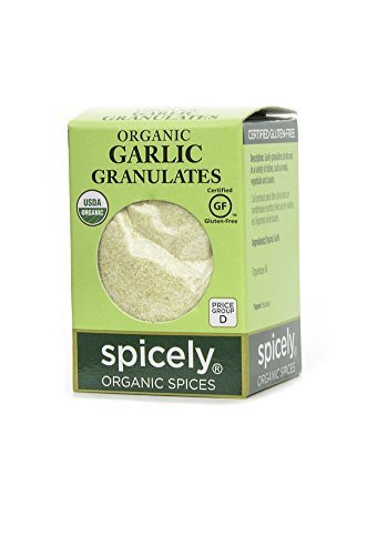 Spicely Organic Garlic Granulates 0.45 Ounce ecoBox Certified Gluten-Free